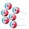 20 oz Patriotic Disco Ball Shaped Plastic Cups with Lids & Straws 6 Pieces